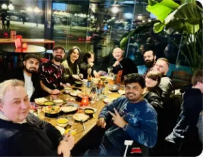 Vishal Rajpurohit sharing a meal with friends from the developer community