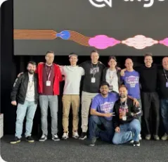 Vishal Rajpurohit in a group photo with conference speakers and organizers