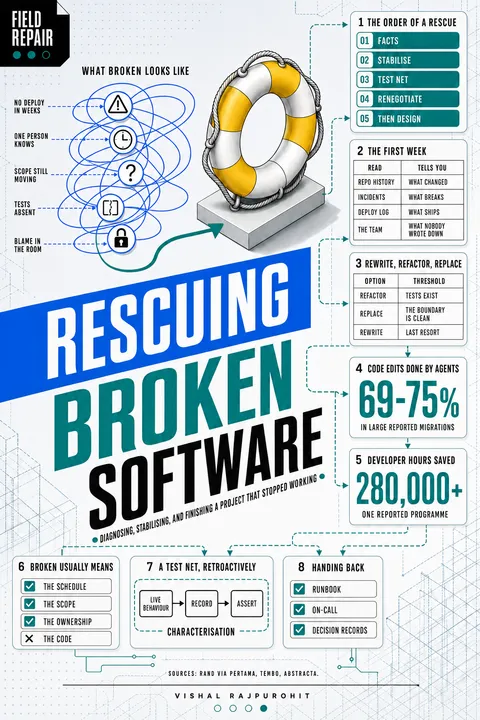 Cover of Rescuing Broken Software by Vishal Rajpurohit